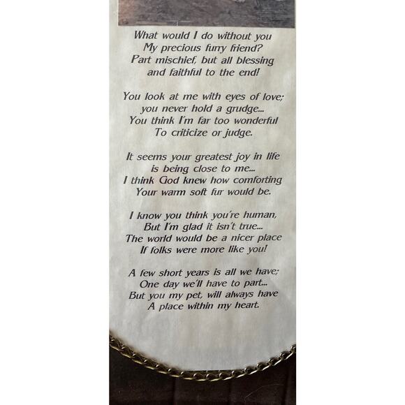 Vintage Oval Chain Rim Gallery Graphics USA Collie, Sheltie With Beautiful Poem - Picture 4 of 5